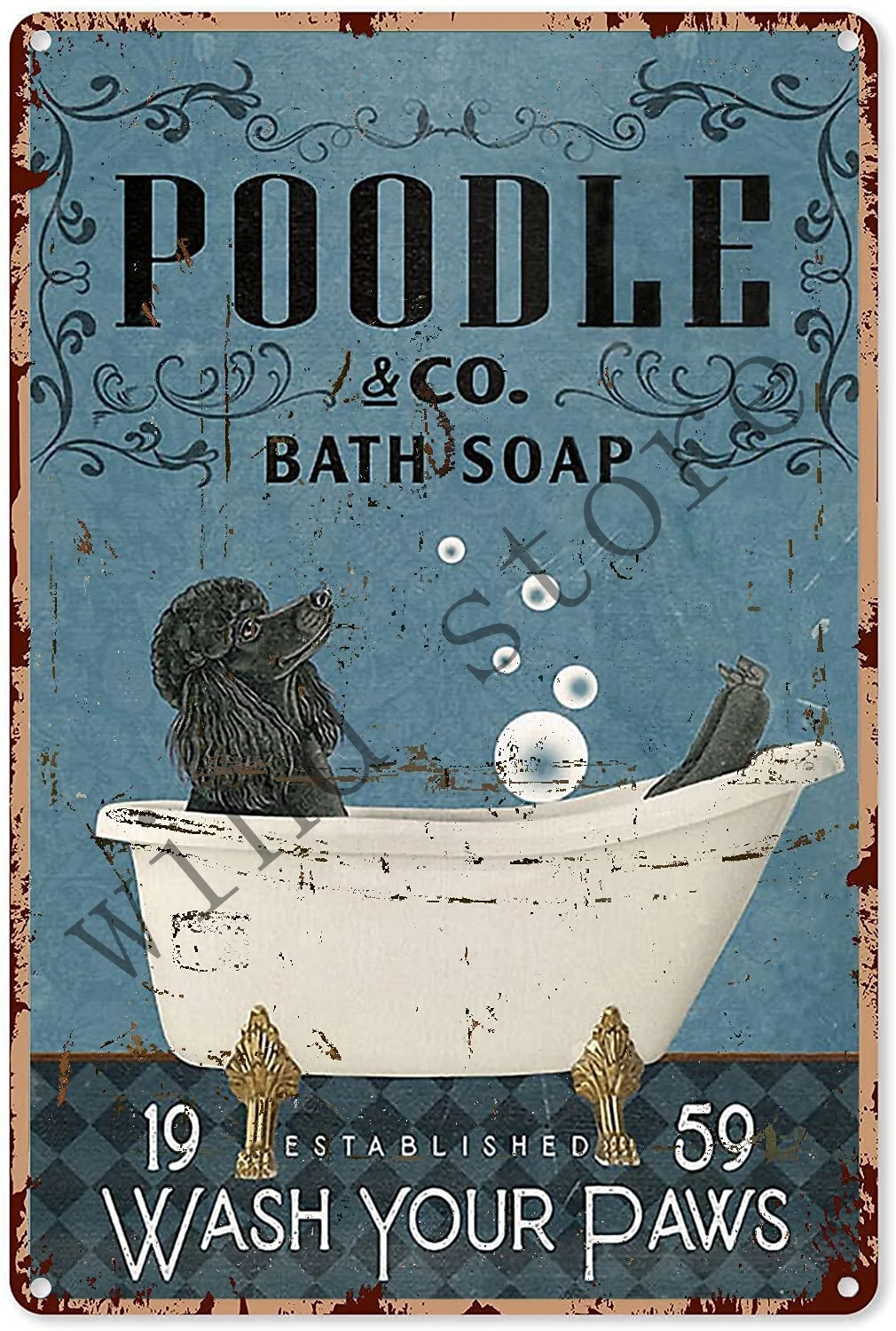 

Funny dog pet Metal Tin Signs Toilet Room Retro Sign Bath Soap Bathroom Vintage Bathroom Toilet Bar Cafe Wall Decoration Retro