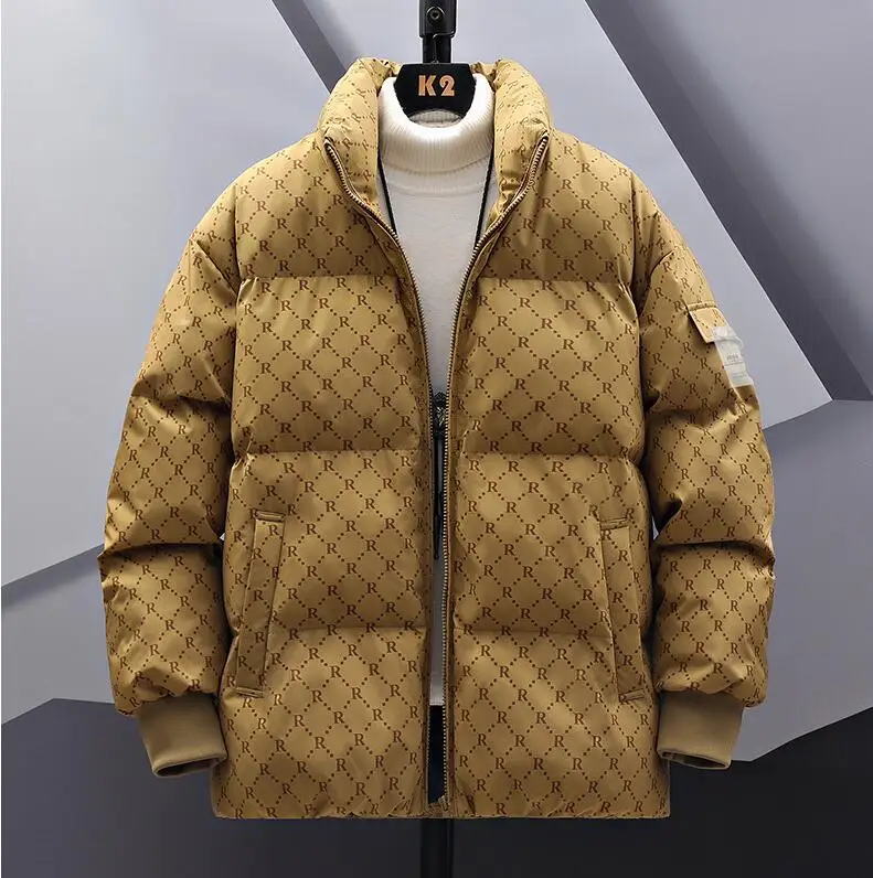 8XL oversized zip up jackets for mens jacket winter R print down cotton padded puffer jacket coats vestes jaqueta men clothing