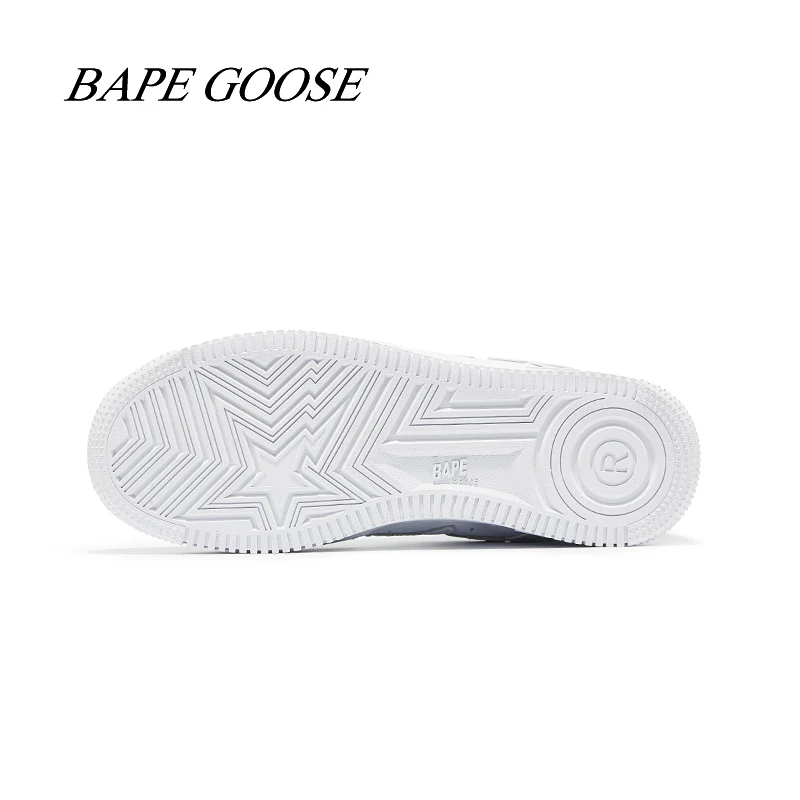 Bape Goose Vibe Af1 Air Force All White Trend Sneakers Skate Men’s Women‘s Shoes |