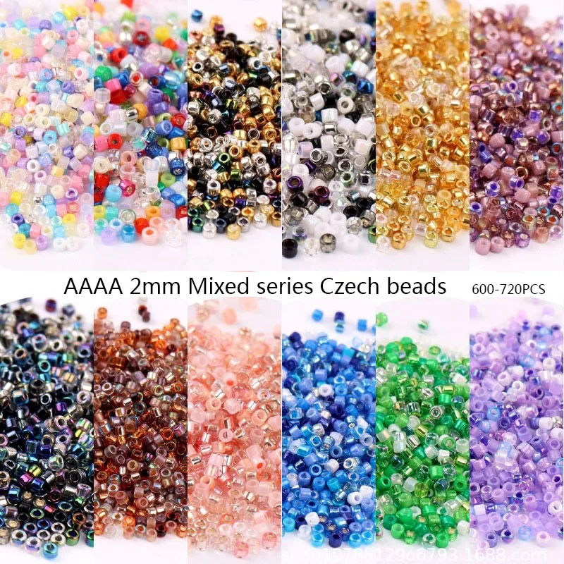

2mm 10/0 Multicolor Czech Glass Seed Spacer Beads Austria Round Beads for Kids Jewelry DIY Making Accessorie 10g