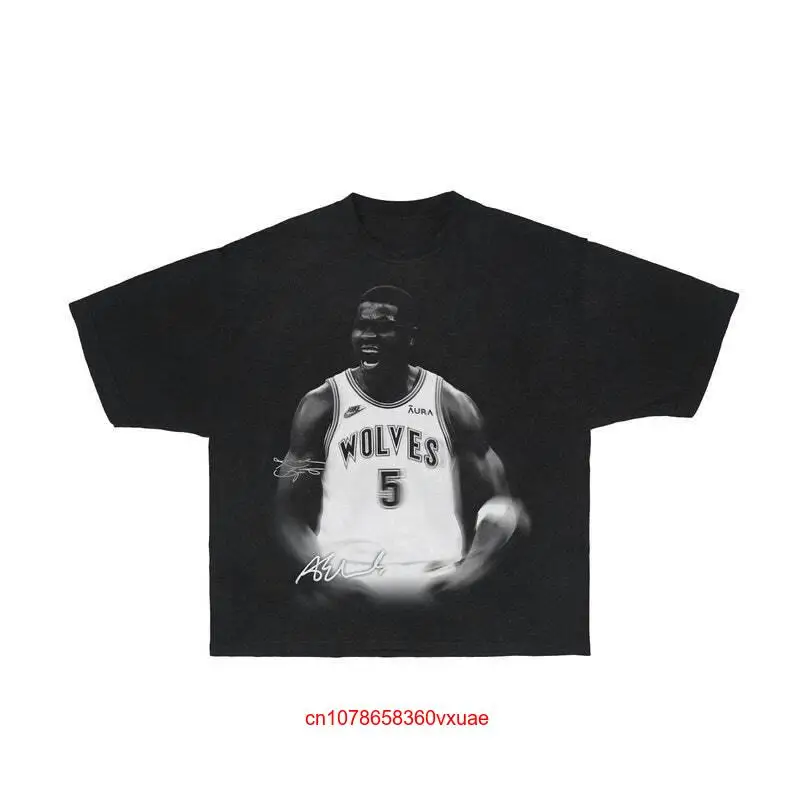 Футболка с длинным или коротким рукавом и принтом Энтони Эдвардс Тимбервулвз