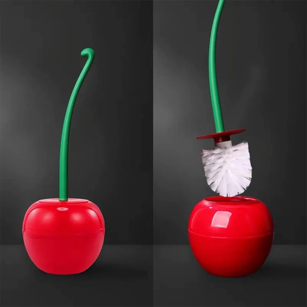 

Creative Lovely Cherry Shape Lavatory Brush Toilet Brush Set Toilet Bowl Cleaner Brush Holder Set For WC Bathroom Accessories