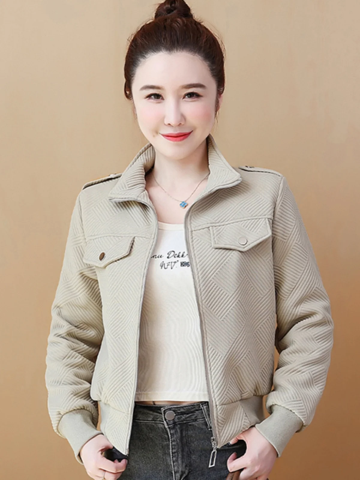 Осенне-зимняя бейсбольная форма на флисовой подкладке верхняя одежда женская