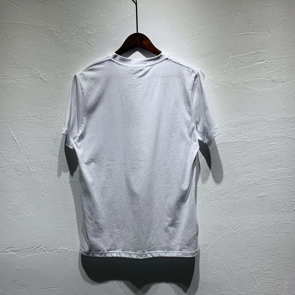 2022 летняя футболка с вышивкой на груди для мужчин и женщин хлопковая Футболка