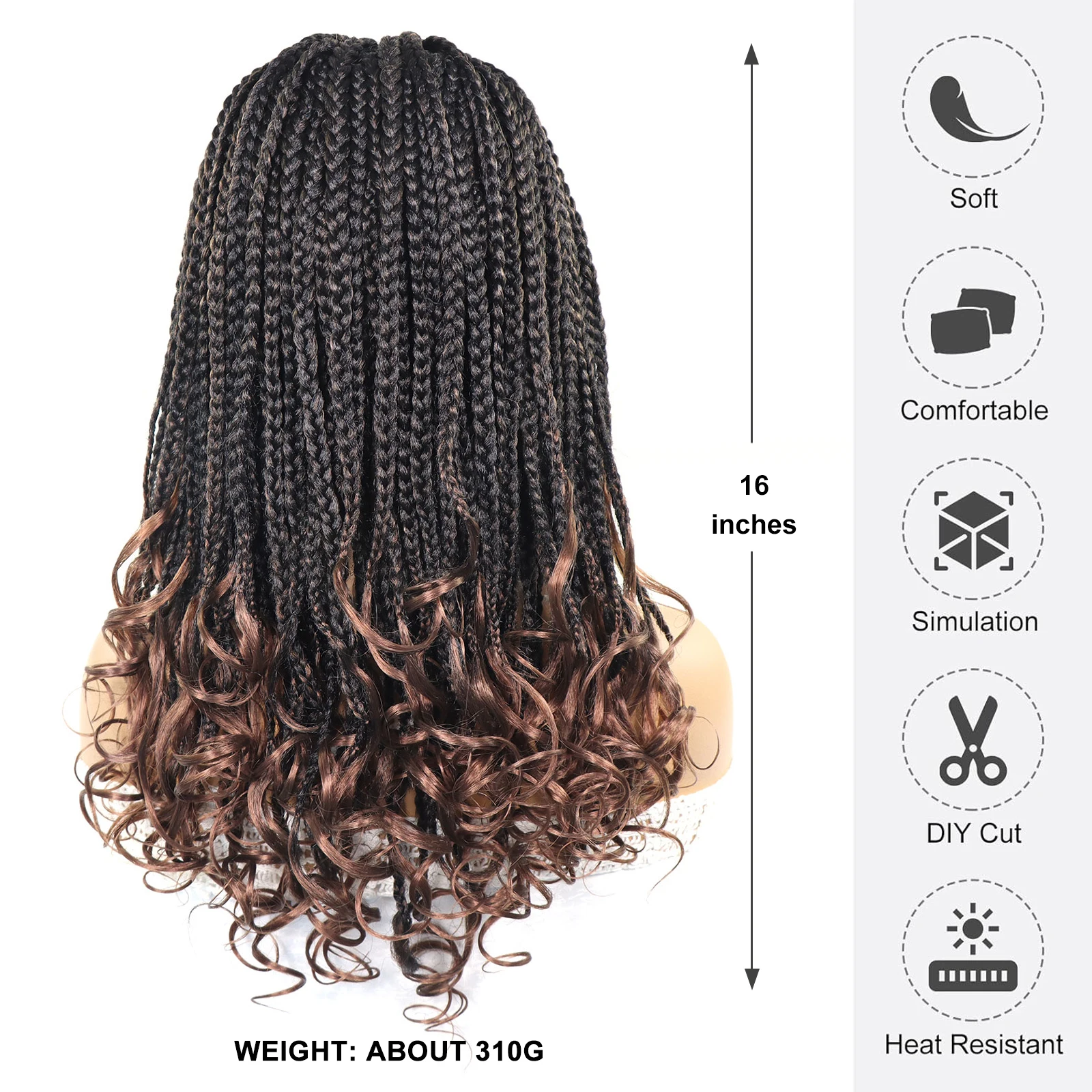 Парики плетеные для чернокожих женщин Длинные Синтетические косички с кудрявыми