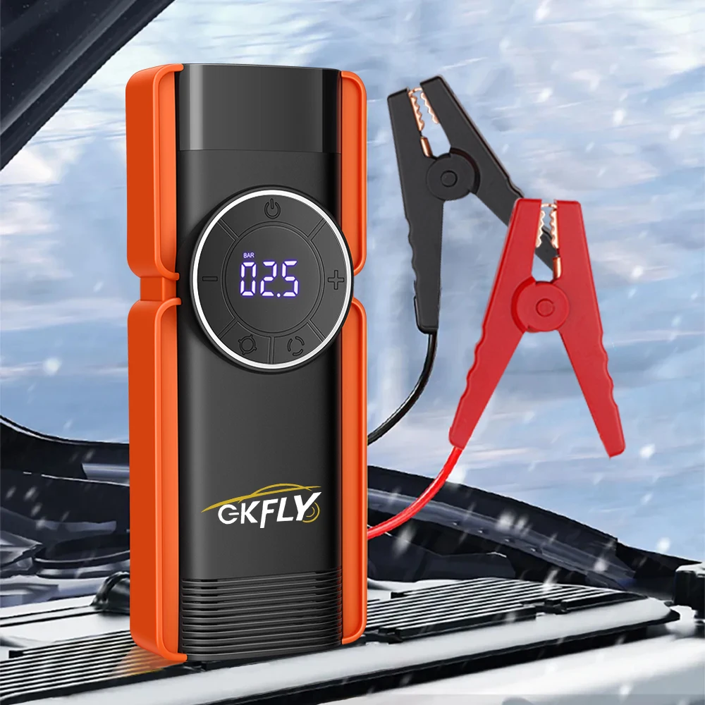 Воздушный компрессор GKFLY 1000A, насос 4 в 1, автомобильное пусковое устройство 12 В, пусковое устройство для автомобилей на бензине, дизельном автомобиле, зарядное устройство, бустер
