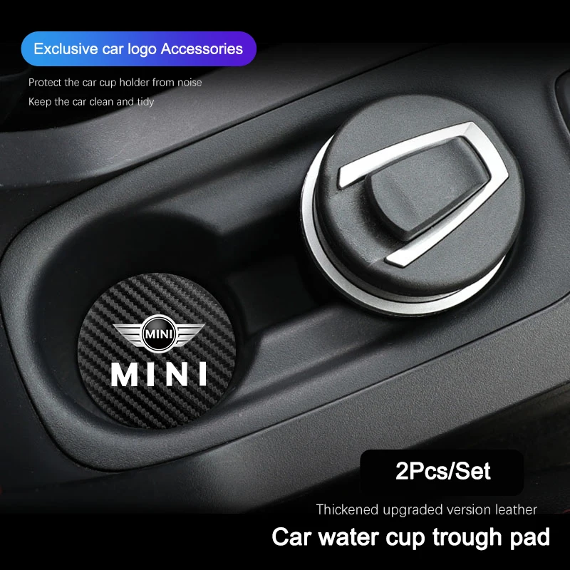 Фото Карбоновые накладки на подстаканники для BMW Mini Cooper JCW R50 R53 Countryman Clubman, шумоизоляционные коврики, аксессуары, наклейки. №1