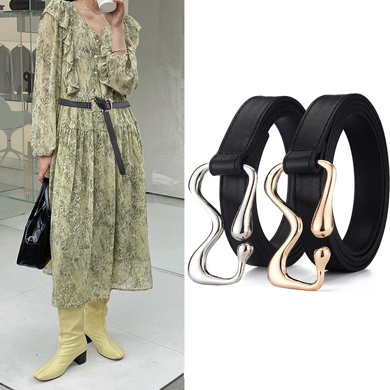 Fashion Chain Belt Elastic Metal Waist Belts for Women Ladies Coat Dress Belt Waistband