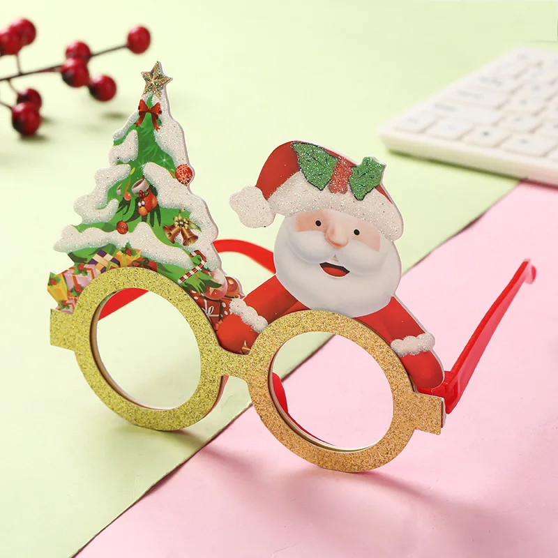 

Рождественские декоративные очки, снеговик, медведь, Санта-Клаус, рождественский подарок, креативные очки, товары для праздника, рамка, праздничный подарок