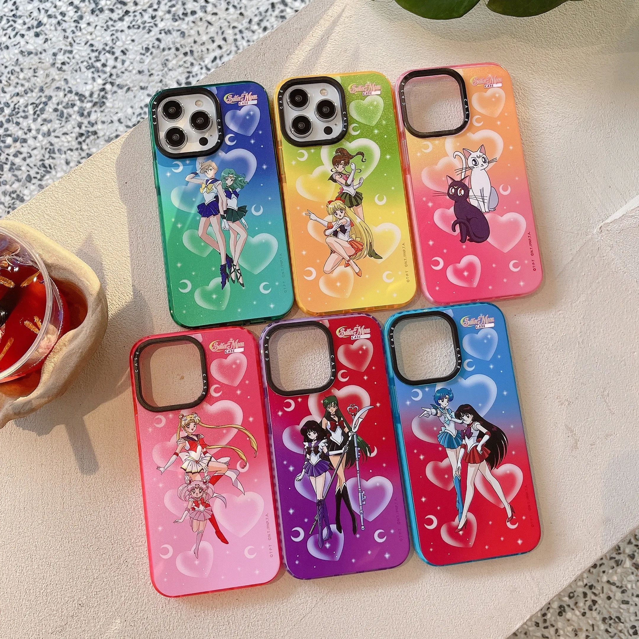

New Cartoon Anime Sailors Moons Color Phone Case For iPhone 14 13 12 11 Pro Max XR XS MAX X Shockproof Back Cover Lady Girl Gift
