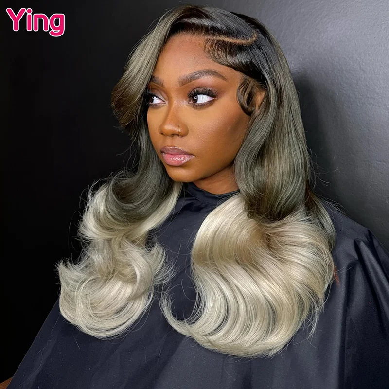 

Ying Body Wave Ash Blonde Omber Colored 13x4 Lace Front Human Hair Wigs Peruvian Remy 613 Wig 13x6 Lace Frontal Wig PrePlucked