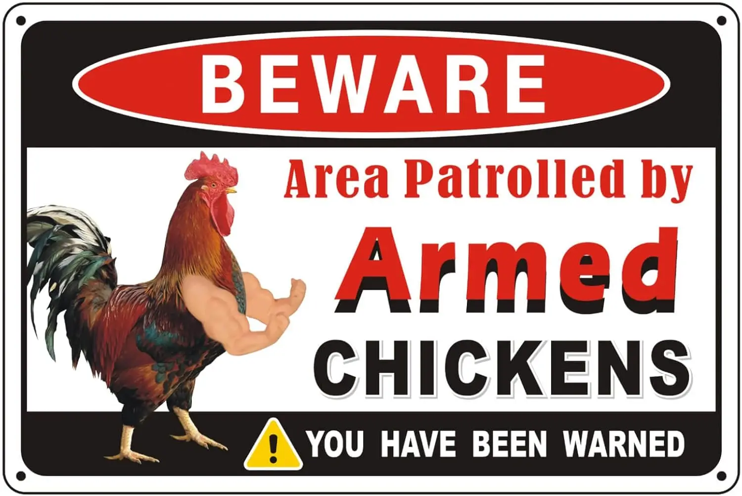 Bewre o Chckens Wrnng Sgns — 8 x 12 nches Relectve lumnum Unny Chcken Sgn или Ldy ns nd Lovers Rooster Plque GT