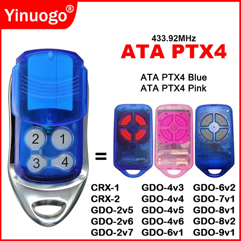 

For ATA PTX4 Securacode Garage Door Remote Control 433.92MHz Rolling Code ATA Remote Control Garage Door Opener Gate Transmitter