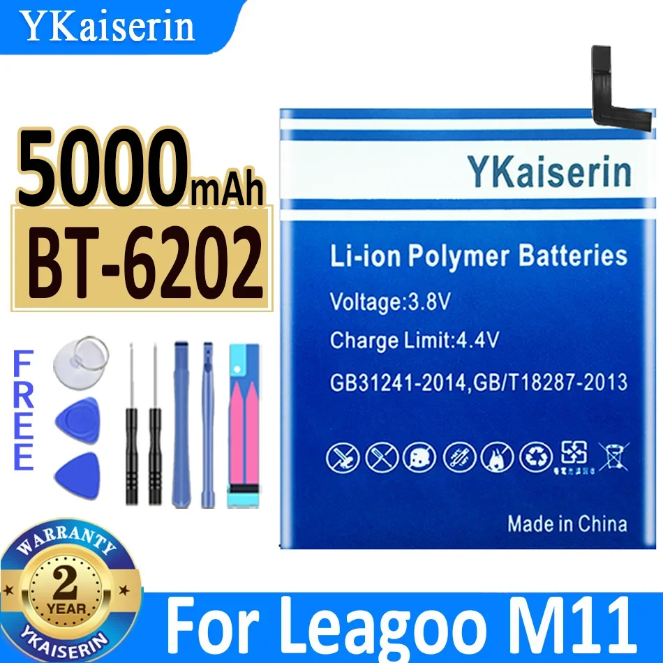 

YKaiserin Battery BT-6202 BT6202 5000mAh For LEAGOO M 11 M11 BT 6202 Bateria + Free Tools