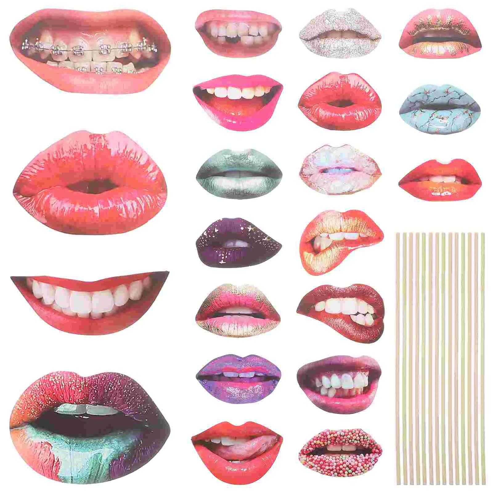 

40 Sets Clothing Wedding Supplies Selfie Props Party Prom Mouth Lips Paper Bride