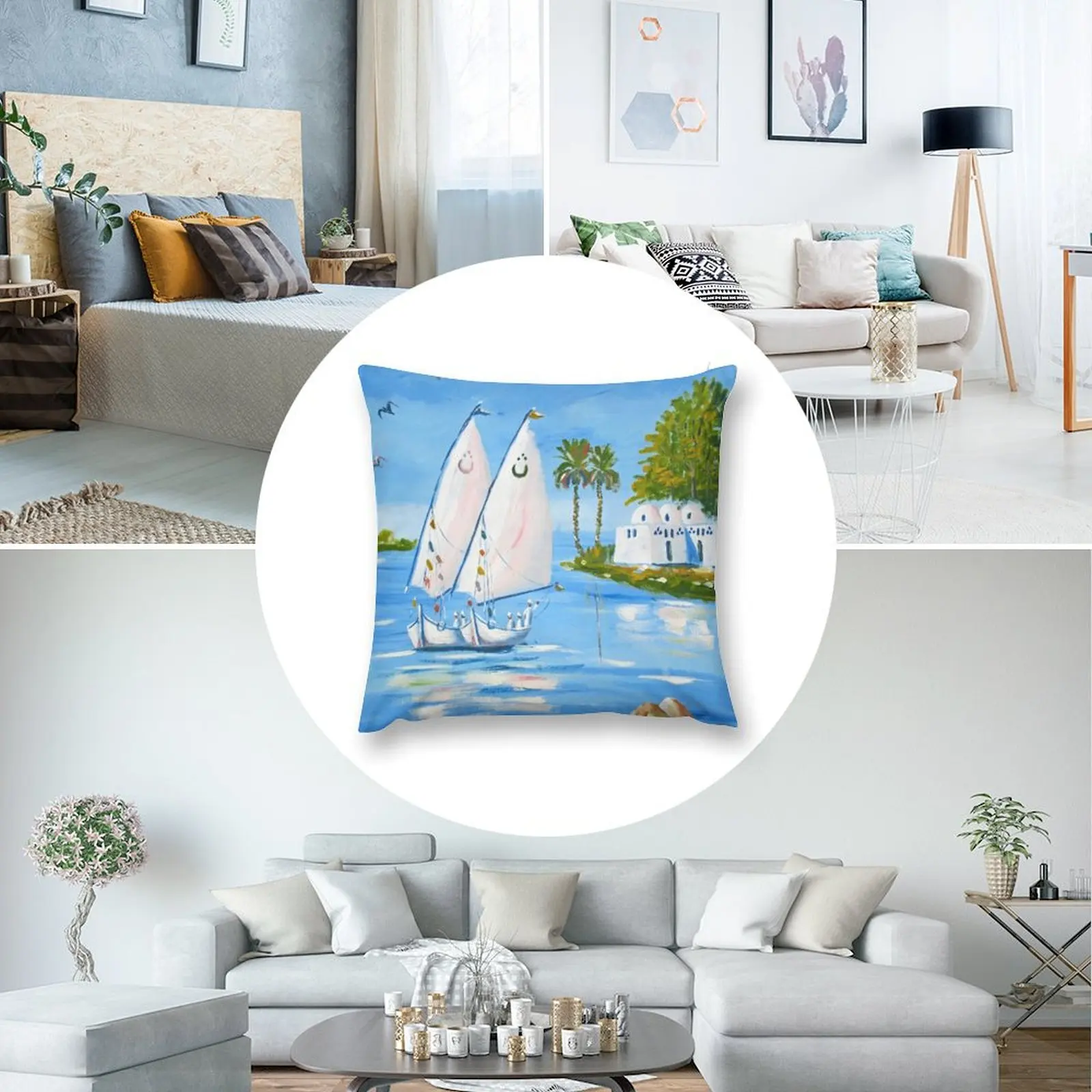 Подушка Feluccas on the Nile рождественские принадлежности наволочка подушка