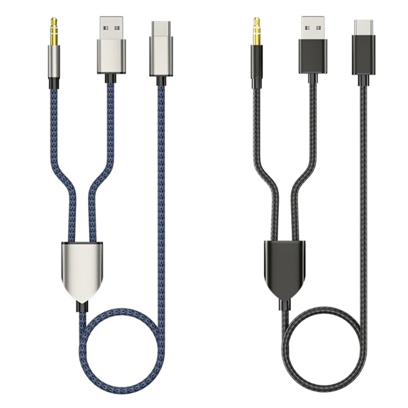 

Автомобильный Кабель 2 в 1 с разъемами типа C и USB A 3,5 мм