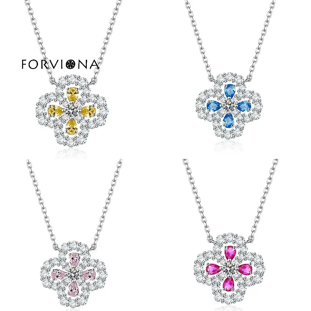 

Женское ожерелье из серебра 925 пробы, с четырьмя листьями травы