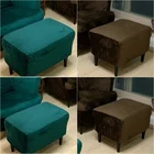 Бархатный Чехол для оттоманки, однотонный прямоугольный чехлы на стулья, полноразмерный чехол для ног, защитный чехол для мебели, для дивана, чехол для ног