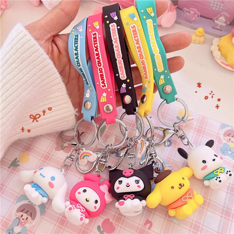 

Kawaii Hello Kittys My Melody Cinnamoroll Kuromi брелок мультфильм аниме силиконовый кукольный брелок рюкзак Подвеска Декор подарки для девочек