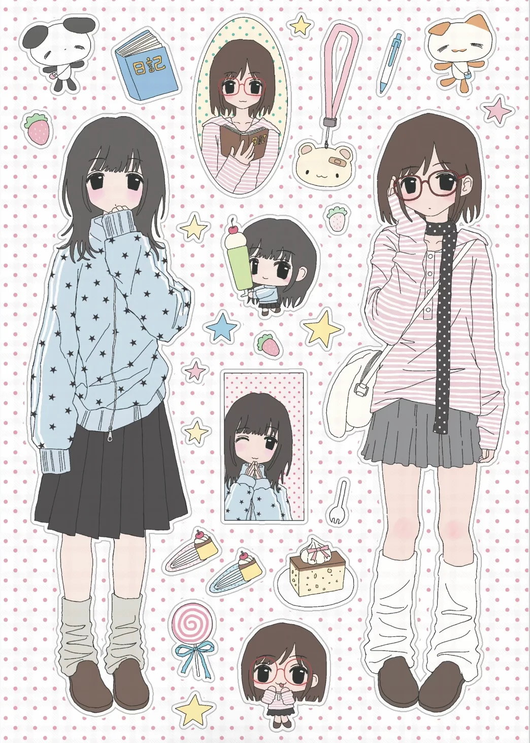 

Girl Life наклейки с персонажами Guka