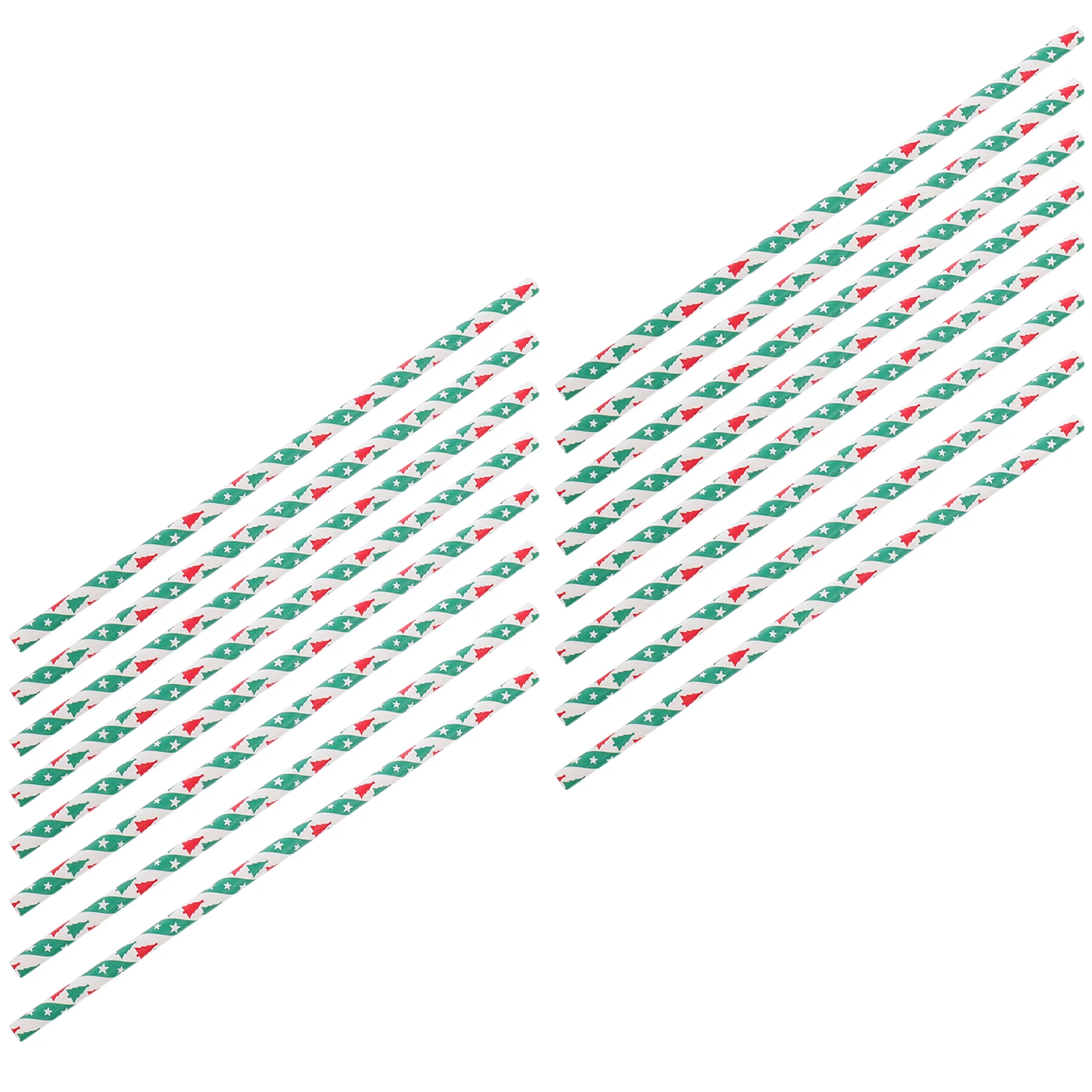 

50pcs Green Paper Christmas Straws Party Supplies Festival Paper Suckers