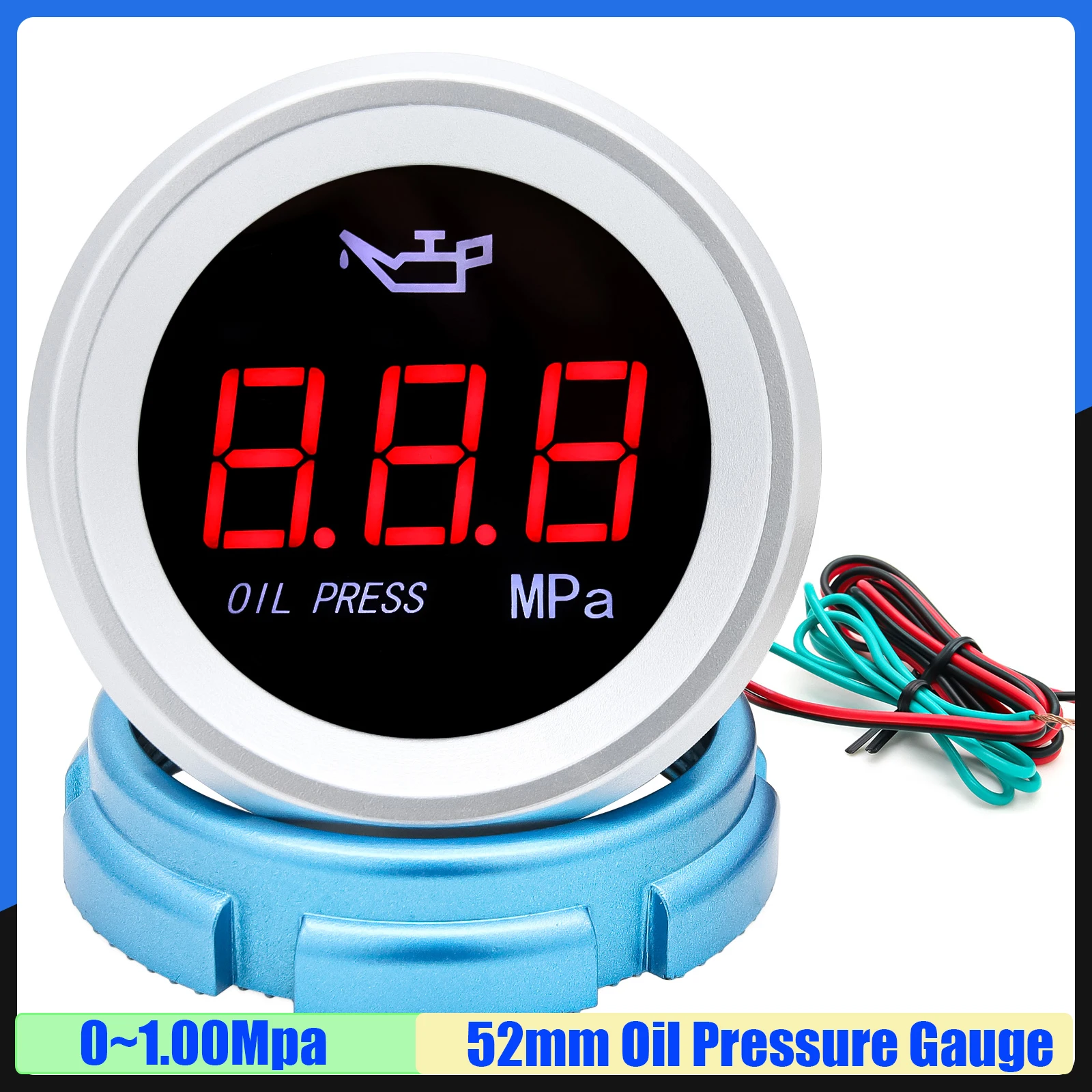 

2 "52 мм манометр масла без датчика красный светодиодный цифровой измеритель давления масла с сигнализацией 0 ~ 1 МПа для автомобиля, лодки, 12 В, 24 В, на заказ