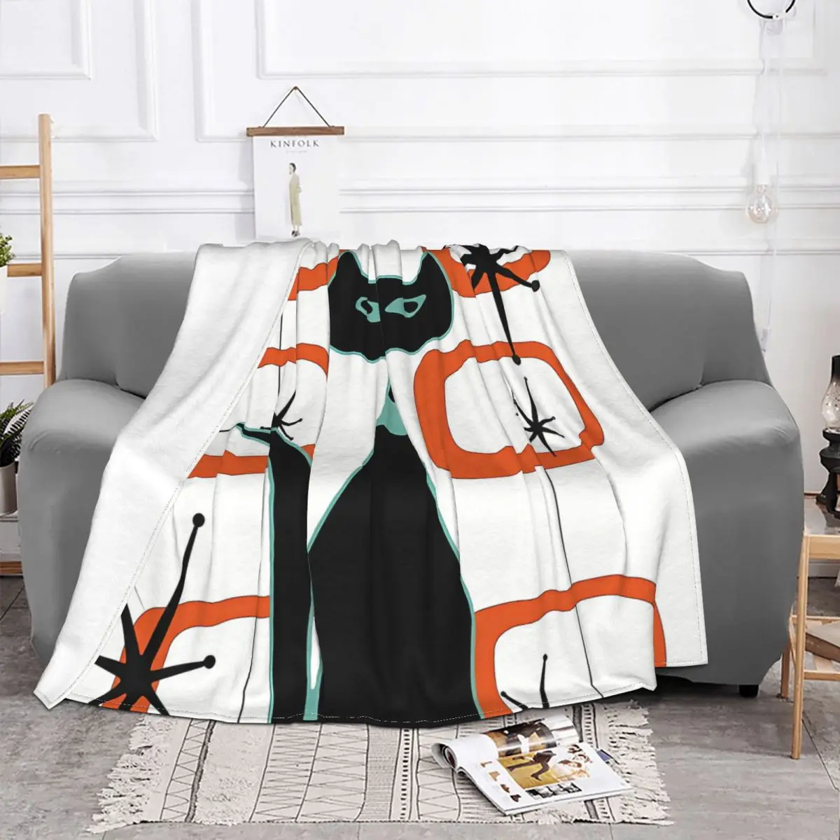 Одеяло Atomic Cat в старинном стиле уютное мягкое Флисовое одеяло