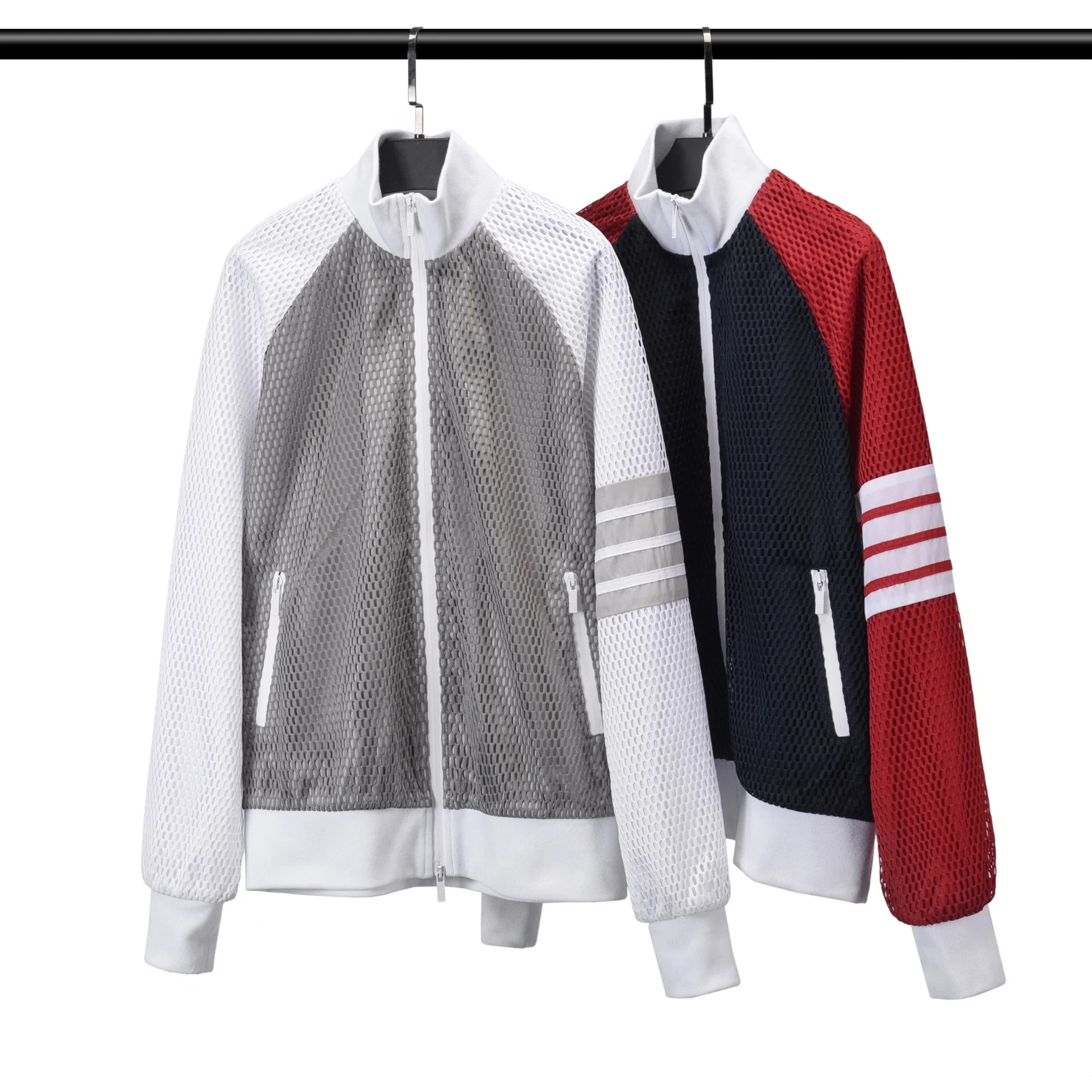 2022 Autumn Luxury Striped Jacket Men Women Matching Color Coat Baseball Uniform Casual ZippER Wear High Quality Korean Design