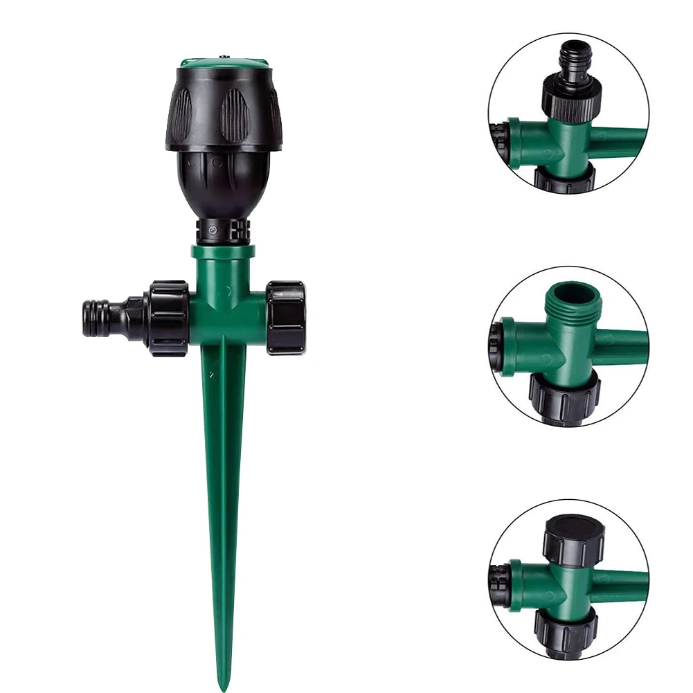 

Ground Plug Sprinkler Nozzle 360° Rorate Automatic Spray 2 Water Inlets For Lawn Agriculture Nursery Irrigation Garden Sprinkler