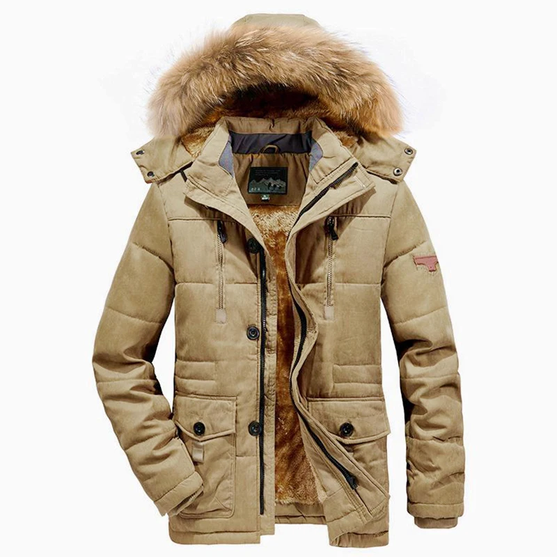 Men Winter Jacket Parkas Coat Fur Collar Fashion Thicken Warm Jackets Casual High Quality Large Size 4XL Men's Coat