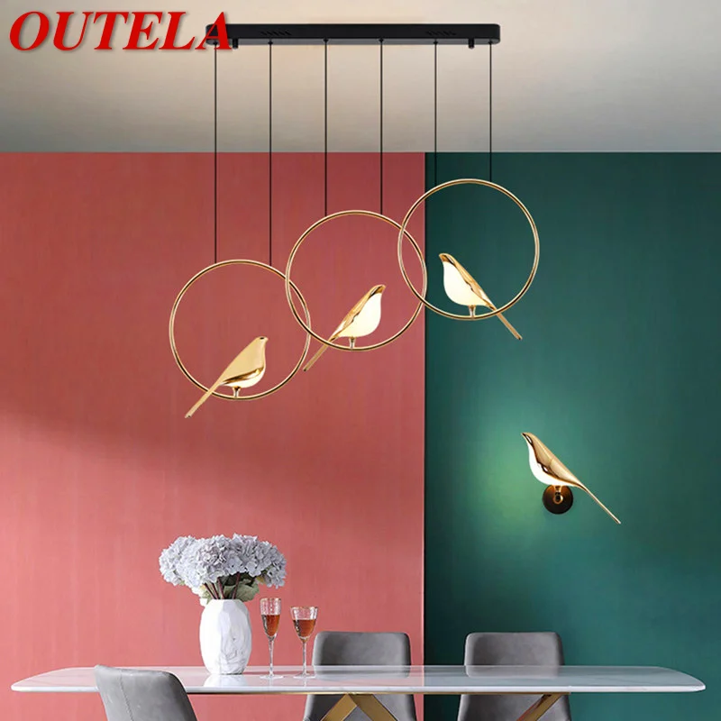 

OUTELA Nordic Pendant Lamp Postmodern Vintage LED Bird Light Creative Design Decor For Home Study Dining Room Bedroom