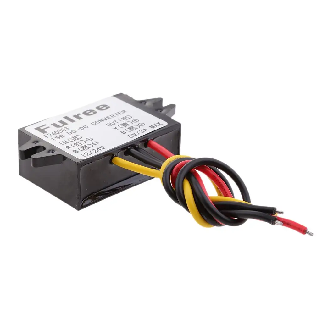 

12V 24V 8-36V to 5V 3A 15W DC Converter Regulator Car LED Power Supply