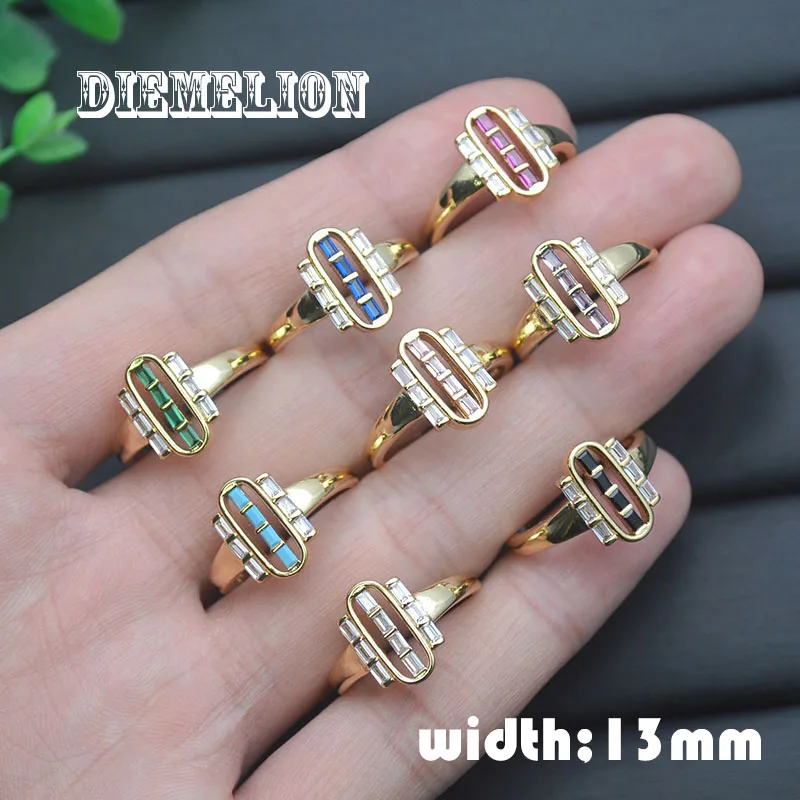 

Hot Sale Rainbow Crystal Adjustable Finger Accessories Copper Zircon Hip Hop Ring for Women Best Party Bar Jewelry