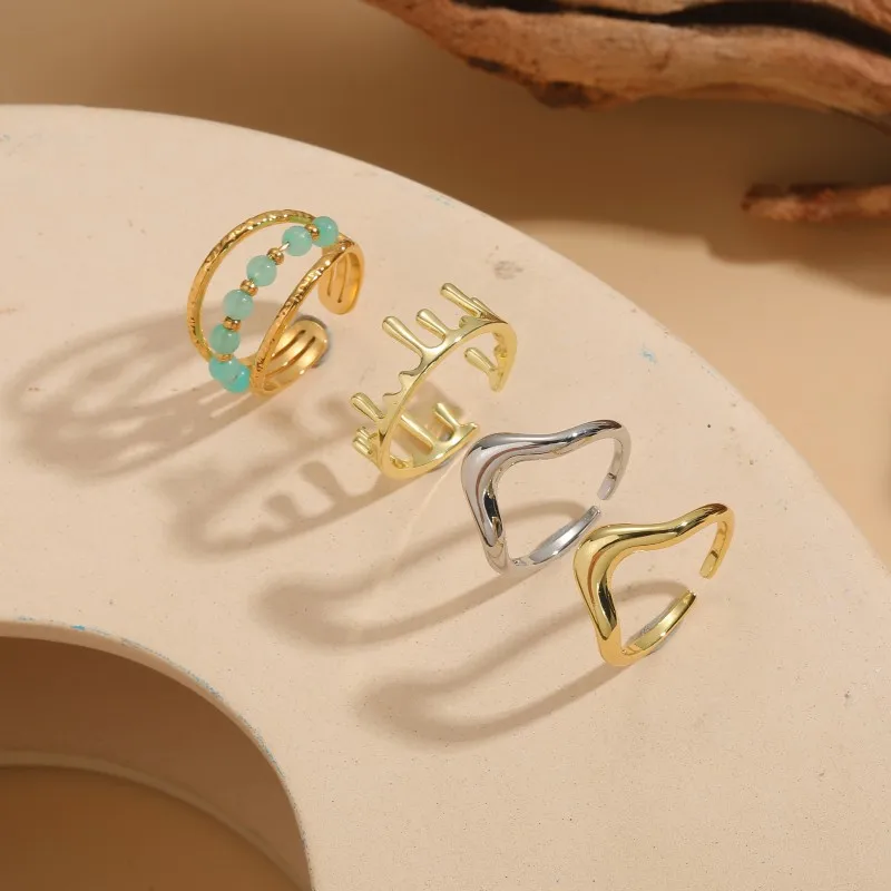 Женское гладкое регулируемое Открытое кольцо Элегантное открытое