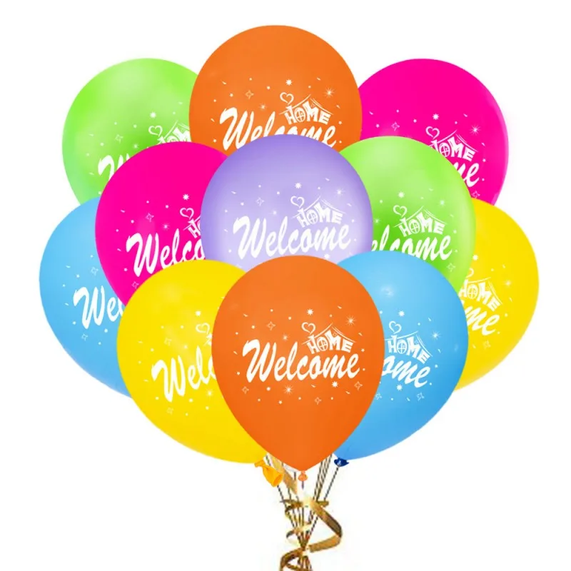 

10Psc/Set 12Inches Welcome Home Pattern Printed Latex Balloons For Graduation Relocation Anniversary Family Party Decorations