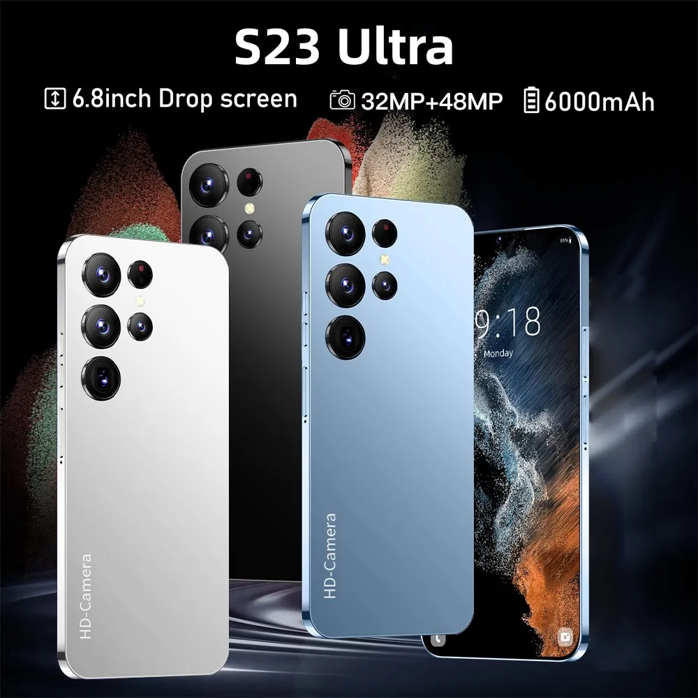 

New S23 Ultra Smartphone 6.8inch 16GB+1TB Full Screen Cellphones Unlocked 6800mAh Mobile Phones Global Version 4G 5G Cell Phone