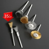 brass wire wheel brushes connecting rod polishing brush electric tool for engraver dremel rotary tools pen shape head