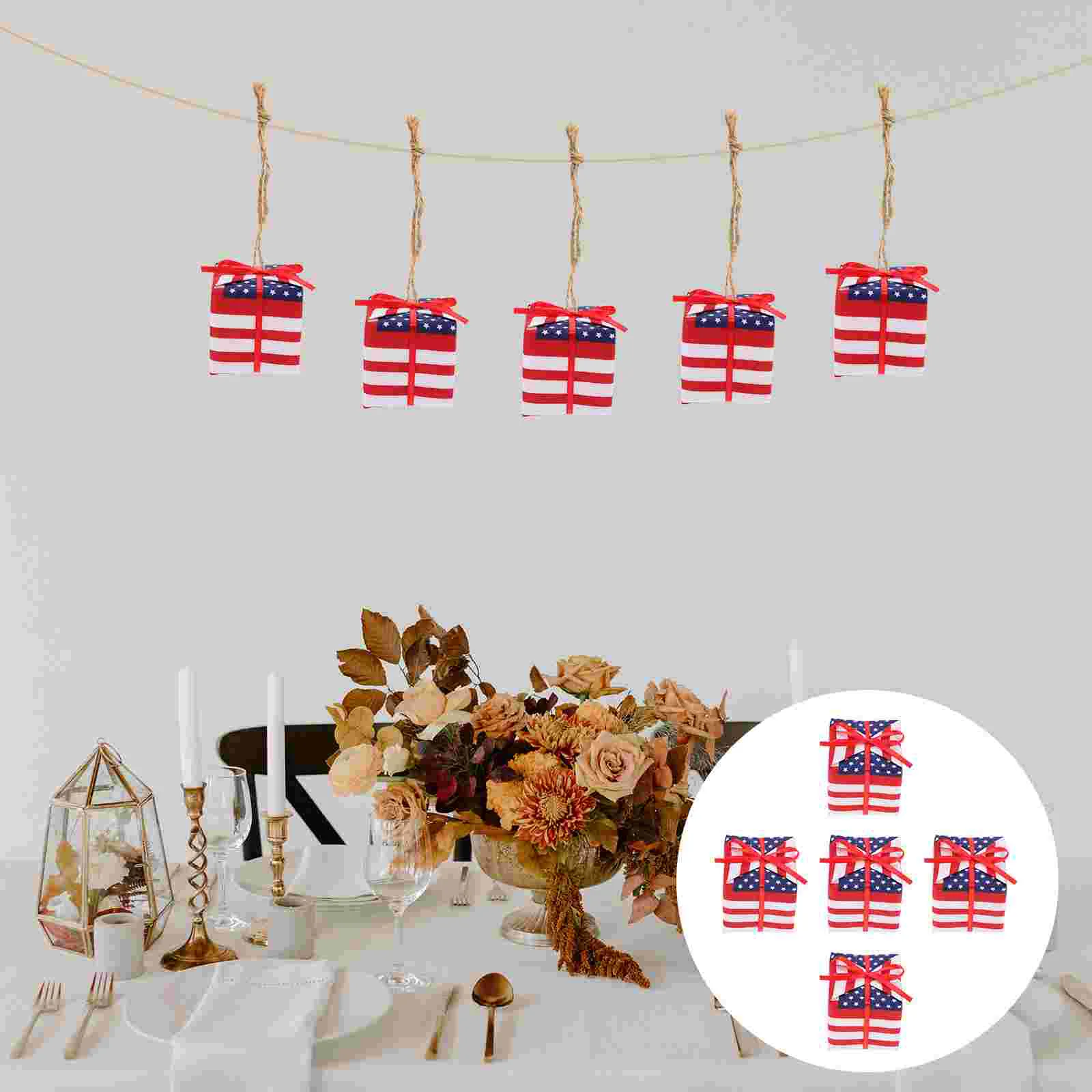 

Day Independence Ornament Patriotic Decorations Hanging Decor Ornaments American Boxes Tree July Party Flag Bakery Wedding