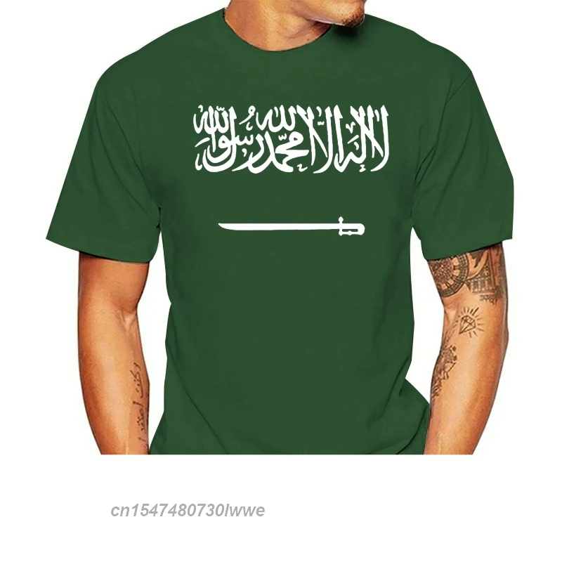 Cool Fit Slim Men T-Shirts 100% Saudi Arabia DIY Free Custom Name Number Nation Flag Sa Arabic Arab Printed T-Shirt