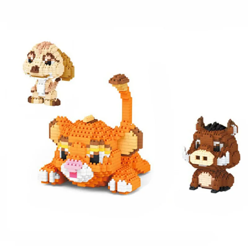 Серия микро строительные блоки &quotКороль Лев&quot Simba Timon Pumbaa - Цена: 