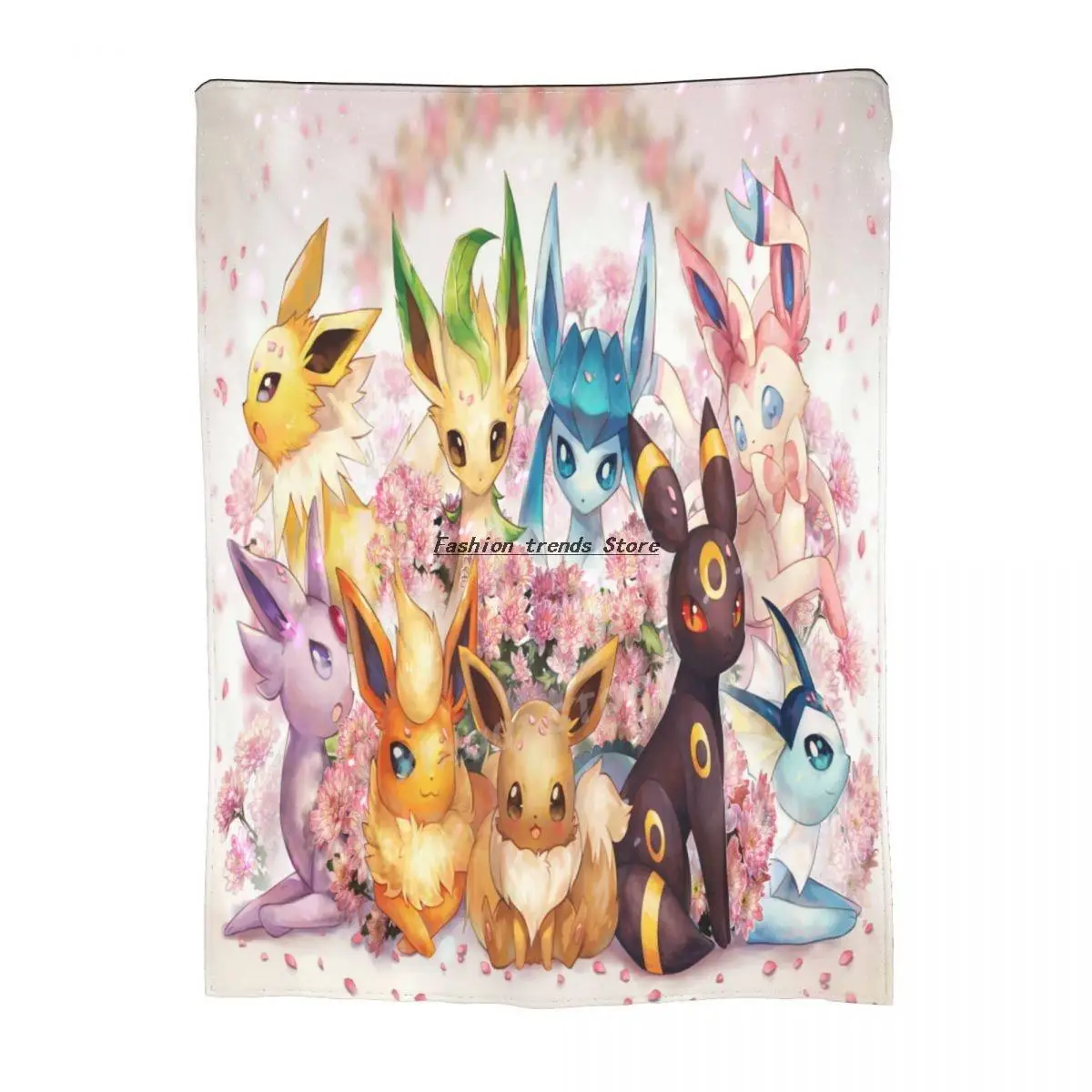 

Cartoon 3D printed flannel blanket children and adult fashion Pokemon throw blanket super soft Sherpa blanket all season use
