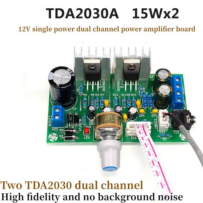 

Плата усилителя мощности TDA2030, 2,0, двухканальный, один источник питания, 12 В переменного и постоянного тока, чистая плата заднего усилителя мощности, плавник