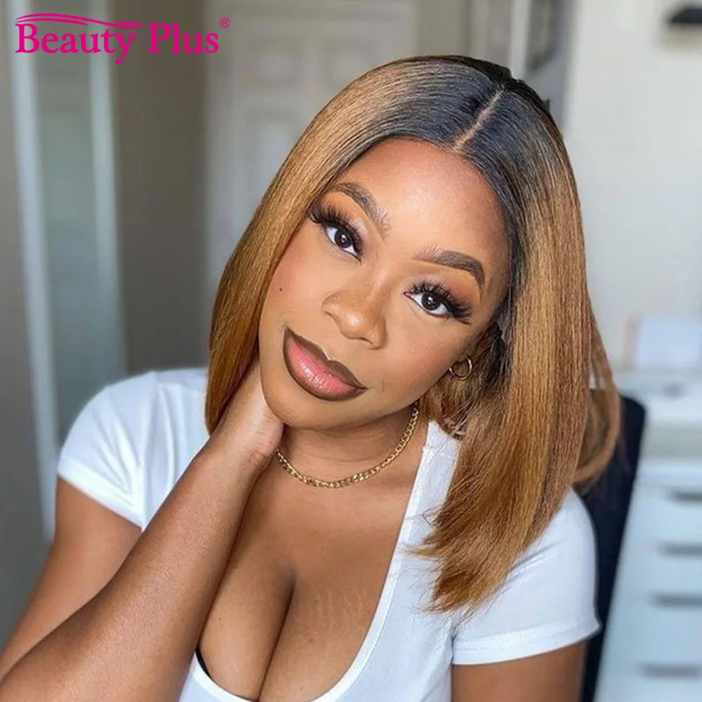 Ed T30 Bob Wig 13x4 Lace Front Hd Transparent Lace Remy Straight Human Hair Wig For Black Women Pre Plucked 180% Brazilian