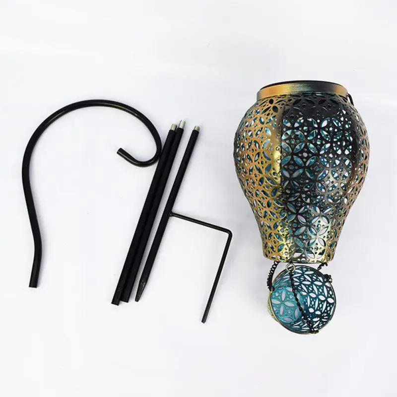 

Solar Fire Balloon Lamp Lawn Lamps Hollow Flower Pattern Lighting Garden Stake Decoration Lamp Pathway Marker For Patio Yard