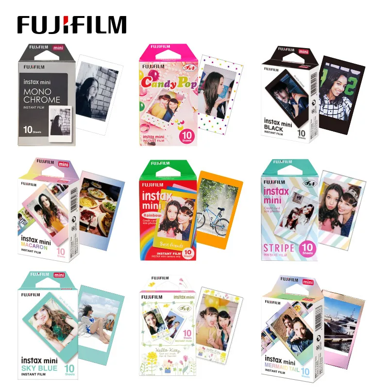Фото Мини-фотобумага с цветным глиттером Fujifilm Instax, 10-30 листов, для моментальных камер Fuji Mini 12, 11, 9, 7s, 25, 26, 90, SP-1, SP-2 №2