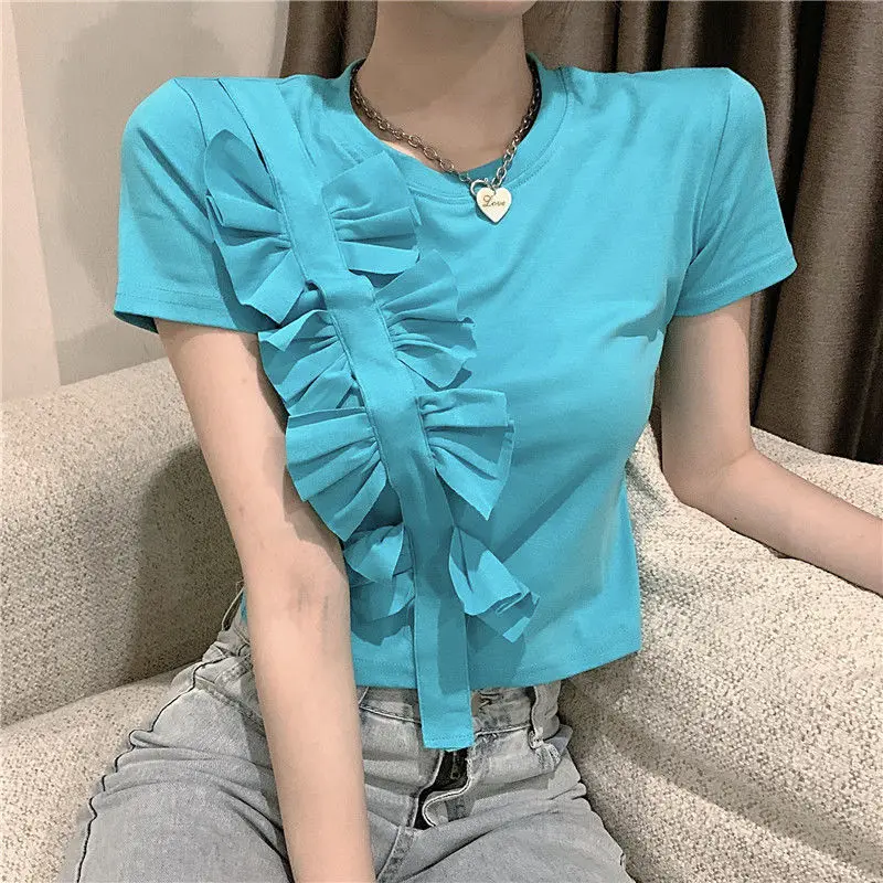 T Shirt Casual Fashion Short Sleeve Top Women's BLACK