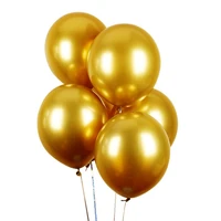 5pcs gold balloons silver green rose gold thickened metal color latex balloons set birthday party wedding arrangement balloons