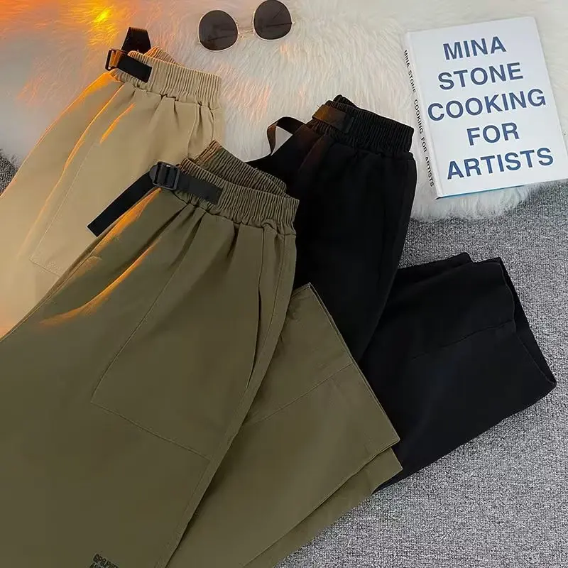

Women's Casual Pants Tide Waist Denim Retro Overalls Men's 2022 Pants Men and Women Couples Loose All-match Simple Casual Pants