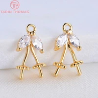 10096pcs 10x16 5mm 24k gold color plated brass with zircon two pins charms pendants high quality diy jewelry making findings